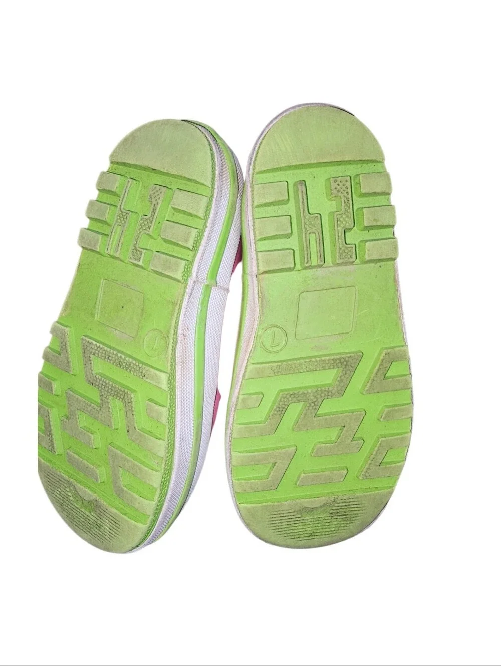 Komforme Kids Pink Rain Boots with Green Trim